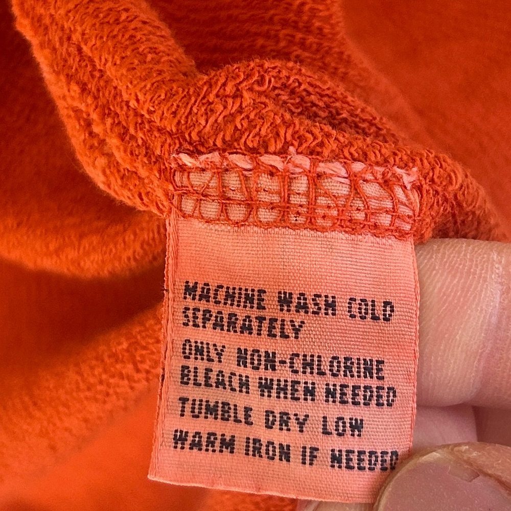 Y2K POLO RALPH LAUREN Orange Full Zip Hoodie Jacket Preppy Mall Casual | Men’s S - Picture 14 of 15